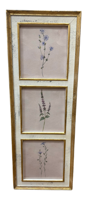 Botanical Floral Wall Art 38" Framed, Vibrant Nature Print for Home Decor, Perfect Gift for Garden Lovers Floral Wall Art Design 1