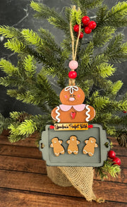 Grandma's Perfect Batch Cookie Sheet Ornament  3 Mini Gingerbread  