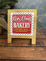 Christmas Leaning Sandwich Board Tiles Sports Interchangeable Mrs. Bakery  