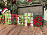 Believe Word Blocks Christmas Shelf Sitter