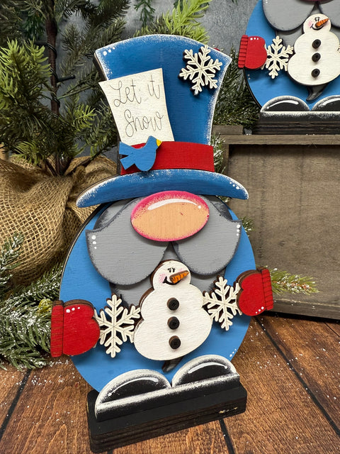 Winter Snowman Gnome Christmas Shelf Sitter