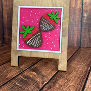 Mini Valentine Leaning Sandwich Board Tiles Interchangeable Add On Chocolate Strawberries  