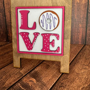 Mini Valentine Leaning Sandwich Board Tiles Interchangeable Add On Love  