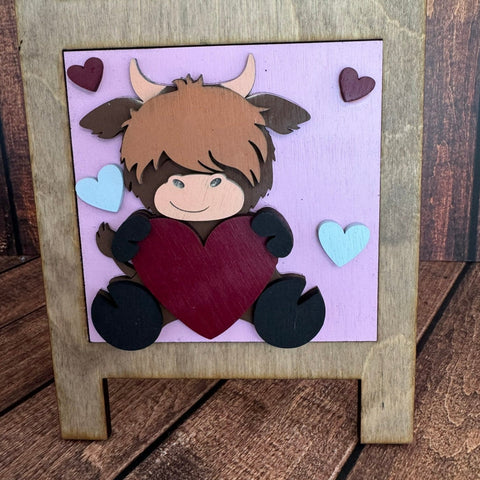 Mini Valentine Leaning Sandwich Board Tiles Interchangeable Add On Highland Love  