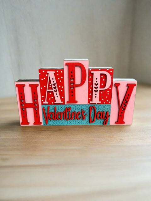 Mini Valentine Word Blocks Valentine Shelf Sitter Happy  