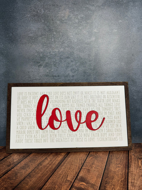 Love Corinthians Scripture Sign Valentine Wall Decor   