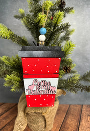 Valentine Latte Cup Ornament Gift Card Holder Valentine Gift Card Holder   
