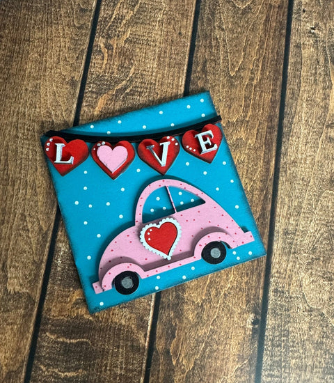 Mini Valentine Leaning Sandwich Board Tiles Interchangeable Add On Love Bug  