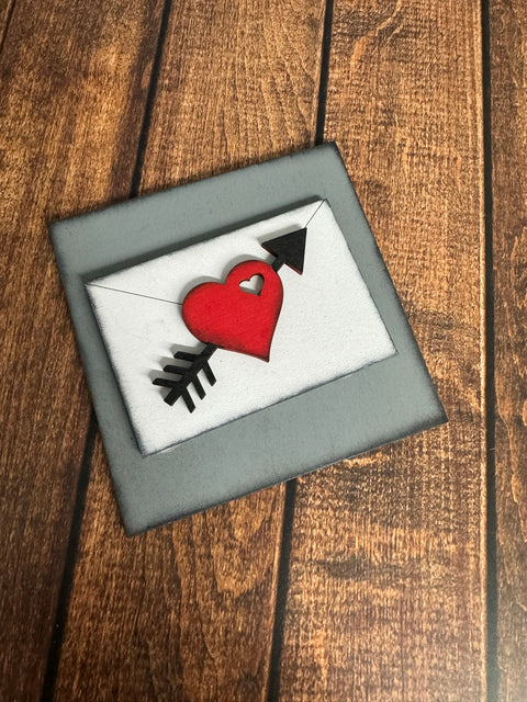 Mini Valentine Leaning Sandwich Board Tiles Interchangeable Add On Letter  
