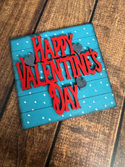 Mini Valentine Leaning Sandwich Board Tiles Interchangeable Add On Happy V Day  