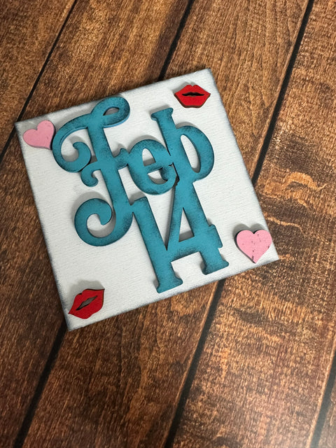 Mini Valentine Leaning Sandwich Board Tiles Interchangeable Add On Feb 14  