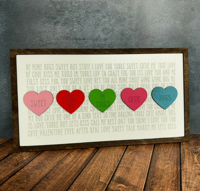 Valentine's Conversation Hearts Sign Valentine Wall Decor   