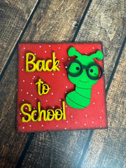 Teacher Leaning Sandwich Board Tiles Interchangeable Leaning Sandwich Boards Back to School Worm  