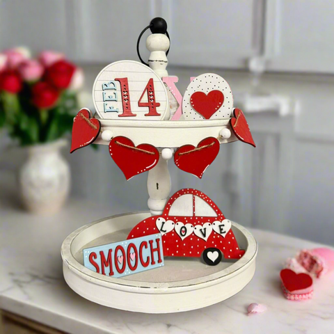 Love Bug Tiered Tray Valentine Shelf Sitter