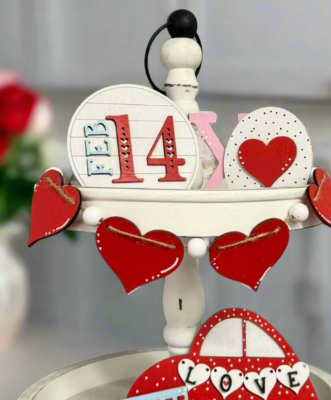 Love Bug Tiered Tray Valentine Shelf Sitter