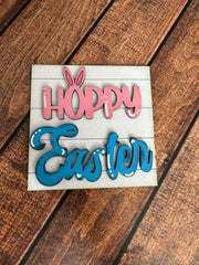 Mini Easter Leaning Sandwich Board Tiles Interchangeable Leaning Sandwich Boards Hoppy Easter  