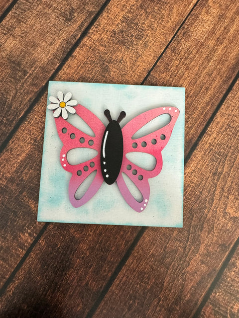 Mini Spring Leaning Sandwich Board Tiles Interchangeable Leaning Sandwich Boards Butterfly  