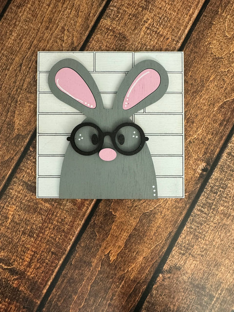Mini Easter Leaning Sandwich Board Tiles Interchangeable Leaning Sandwich Boards Bunny Glasses  