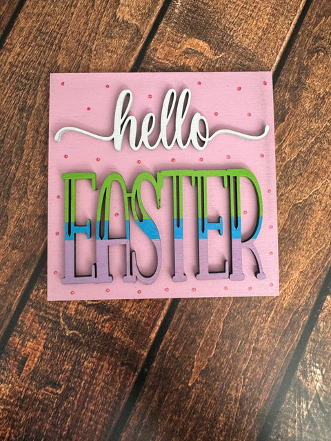 Mini Easter Leaning Sandwich Board Tiles Interchangeable Leaning Sandwich Boards Hello