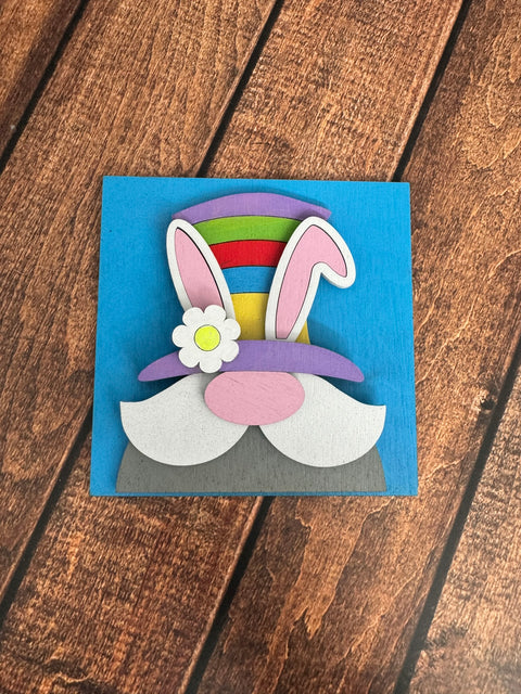Mini Easter Leaning Sandwich Board Tiles Interchangeable Leaning Sandwich Boards Gnome Bunny  