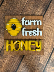 Mini Spring Leaning Sandwich Board Tiles Interchangeable Leaning Sandwich Boards Farm Fresh Honey  