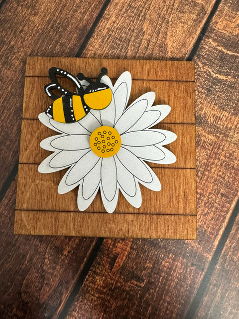 Mini Spring Leaning Sandwich Board Tiles Interchangeable Leaning Sandwich Boards Bee Flower  
