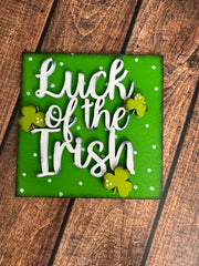 Mini St. Patrick's Day Leaning Sandwich Board Tiles St. Patrick's Day Interchangeable Luck of the Irish  
