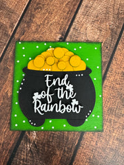 Mini St. Patrick's Day Leaning Sandwich Board Tiles St. Patrick's Day Interchangeable Pot of Gold  