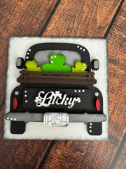 Mini St. Patrick's Day Leaning Sandwich Board Tiles St. Patrick's Day Interchangeable Truck  