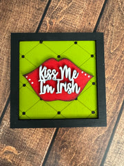 Mini St. Patrick's Day Leaning Sandwich Board Tiles St. Patrick's Day Interchangeable Kiss Me  