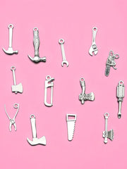 Mini Tool Pendant Charms Trio, Ideal Crafting Jewelry for Tool Lovers Gift Tool Charms
