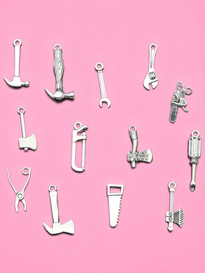 Mini Tool Pendant Charms Trio, Ideal Crafting Jewelry for Tool Lovers Gift Tool Charms