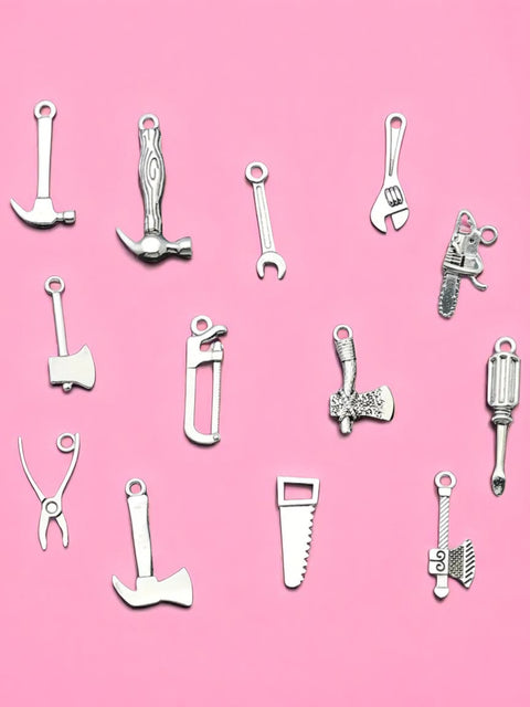 Mini Tool Pendant Charms Trio, Ideal Crafting Jewelry for Tool Lovers Gift Tool Charms