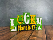 Mini St. Patrick's Day Word Blocks St. Patrick's Day Shelf Sitter Lucky  