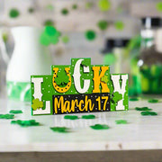 Mini St. Patrick's Day Word Blocks | Lucky Green Decor for Home & Party | Festive Shamrock Decor St. Patrick's Day Shelf Sitter Lucky