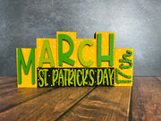 Mini St. Patrick's Day Word Blocks St. Patrick's Day Shelf Sitter March  