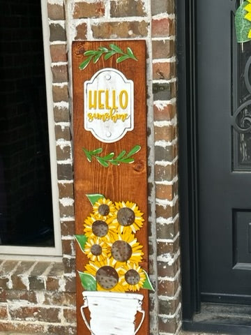 Hello Sunshine Sunflower Porch Leaner    