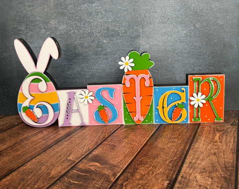 Easter Word Block Easter Shelf Sitter   