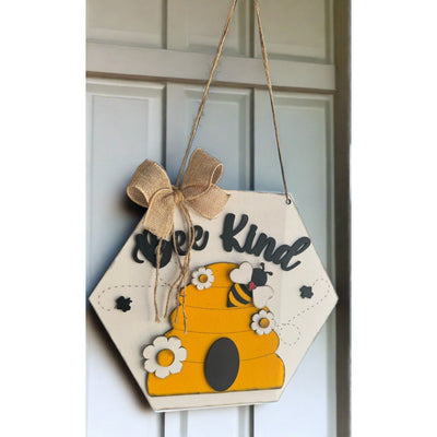 Bee Kind Door Hanger Spring Wall Decor   