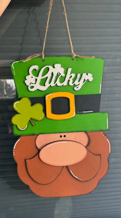 Lucky Leprechaun Door Hanger St. Patrick's Day Wall Hanger   