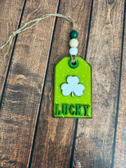 Farmhouse St. Patrick's Day Tag Ornaments St. Patrick's Day Collection Light Green  