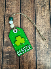 Farmhouse St. Patrick's Day Tag Ornaments St. Patrick's Day Collection Dark Green  