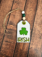 Farmhouse St. Patrick's Day Tag Ornaments St. Patrick's Day Collection White  