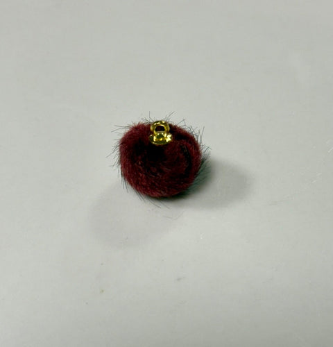 Pom Pom Pendant Charms, Fun Colorful Fluffy Detail, Ideal for Crafting Earrings, Hair Accessories & Keychains & Gift Giving Pom Pom Charm Burgundy