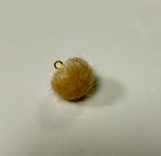 Pom Pom Pendant Charms, Fun Colorful Fluffy Detail, Ideal for Crafting Earrings, Hair Accessories & Keychains & Gift Giving Pom Pom Charm Tan