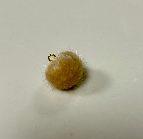Pom Pom Pendant Charms, Fun Colorful Fluffy Detail, Ideal for Crafting Earrings, Hair Accessories & Keychains & Gift Giving Pom Pom Charm Tan