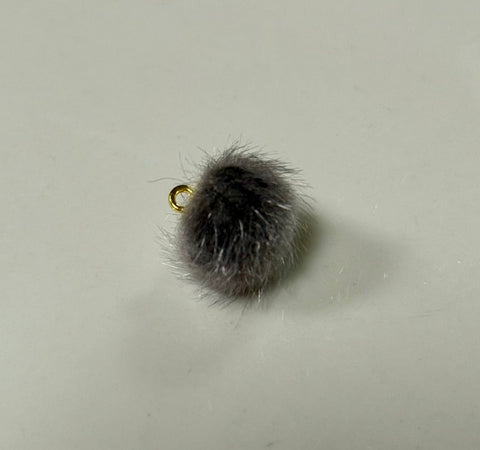 Pom Pom Pendant Charms, Fun Colorful Fluffy Detail, Ideal for Crafting Earrings, Hair Accessories & Keychains & Gift Giving Pom Pom Charm Grey