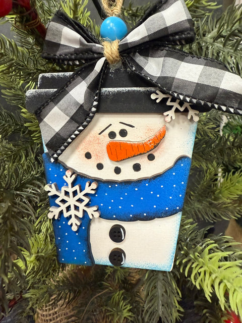 Christmas Latte Gift Card Ornaments Christmas Ornament Snowman