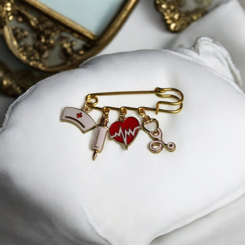 Safety Pin Brooch Pendant Charm Holder, Versatile and Stylish for Jewelry Pendants and Charms, Unique Gift Idea