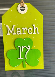 March 17th Lucky St. Patrick's Day Door Tag St. Patrick's Day Shelf Sitter March  